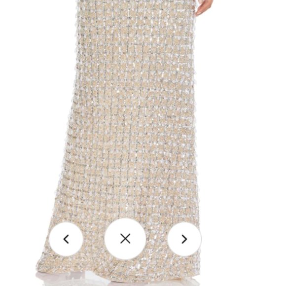 MAC DUGGAL 5394 GEOMETRIC EMBELLISHED CRYSTAL DROP V-NECK GOWN sz 8 - Picture 5 of 6